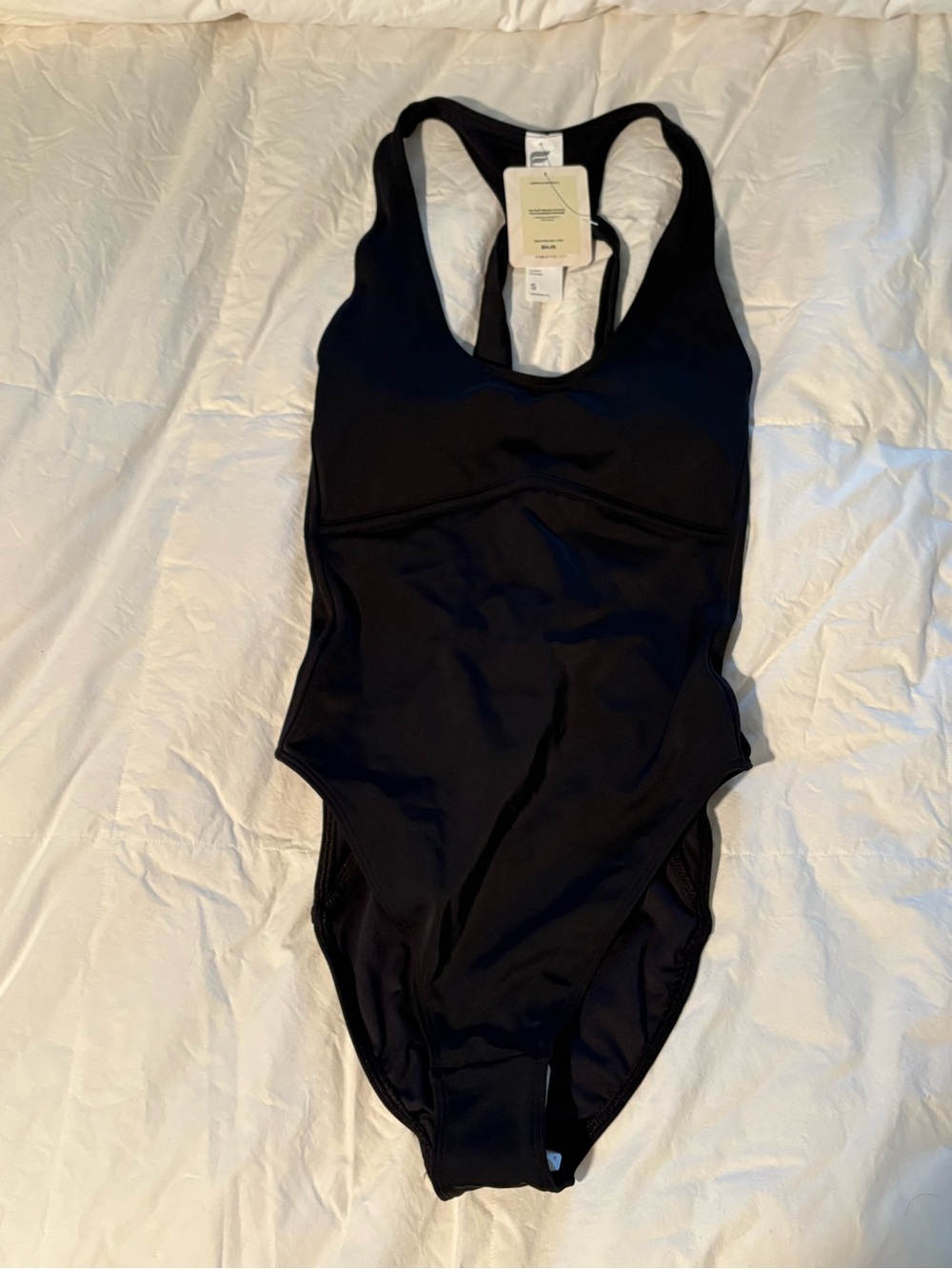 Black One-Piece Racerback Swimsuit by Fabletics